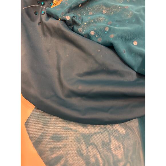 Design Worx Semi-Custom Girls Lyrical 2 Pc Costume Blue Gold Stones Added YL - Picture 6 of 11